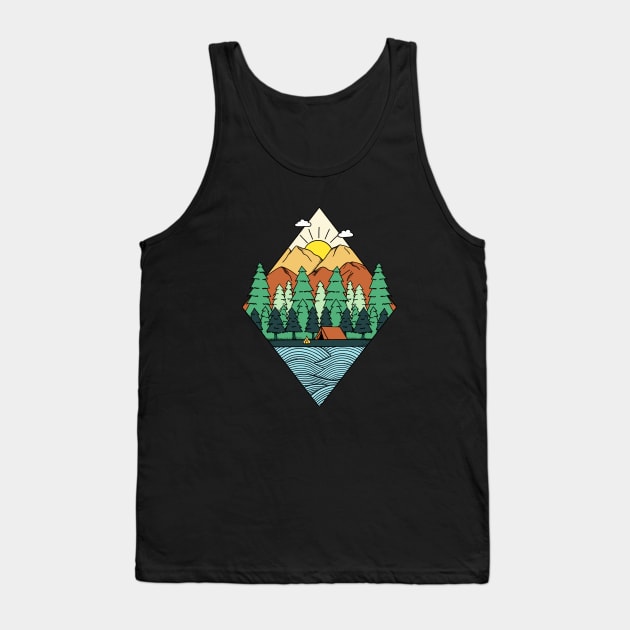 Mountains Diamond Tank Top by coffeeman